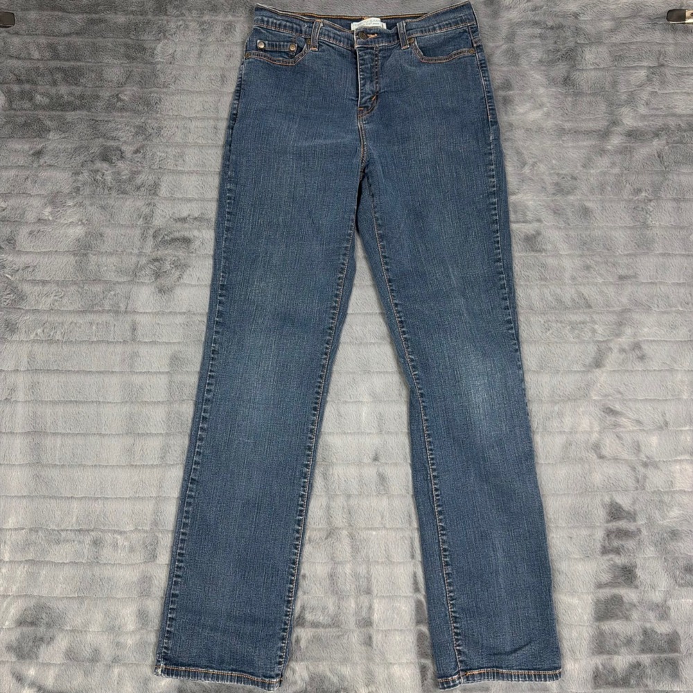 Levis Perfectly Slimming 512 Straight Leg Jeans Medium Wash Blue Womens 10 M